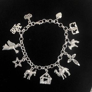 Nativity Scene Charm Bracelet Religious Christmas Jesus